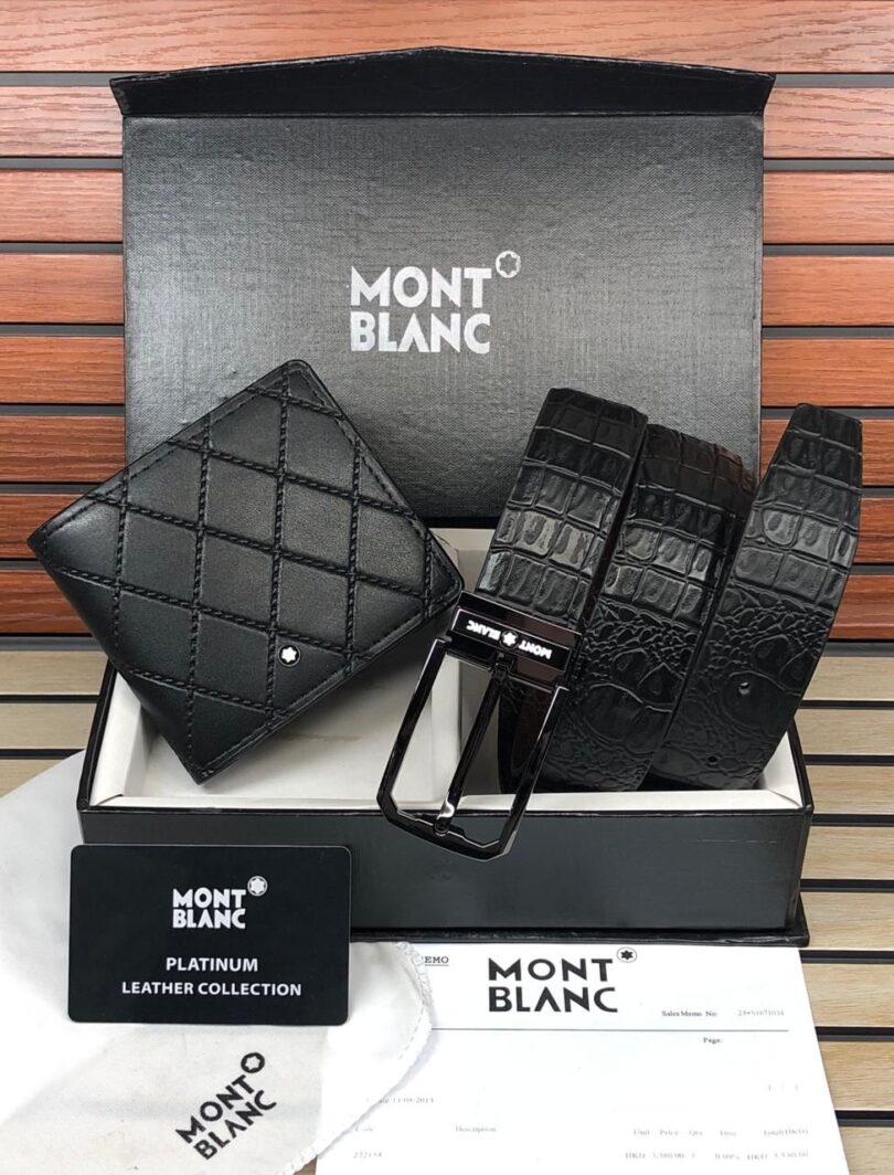 MONT BLANC  |  LEATHER BELT & WALLET COMBO
